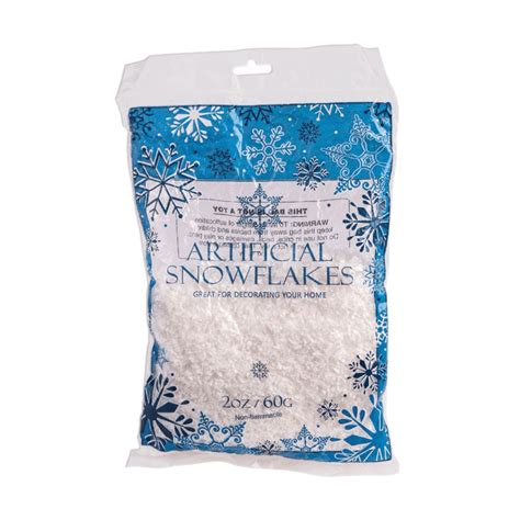 artificial snowflakes in a bag